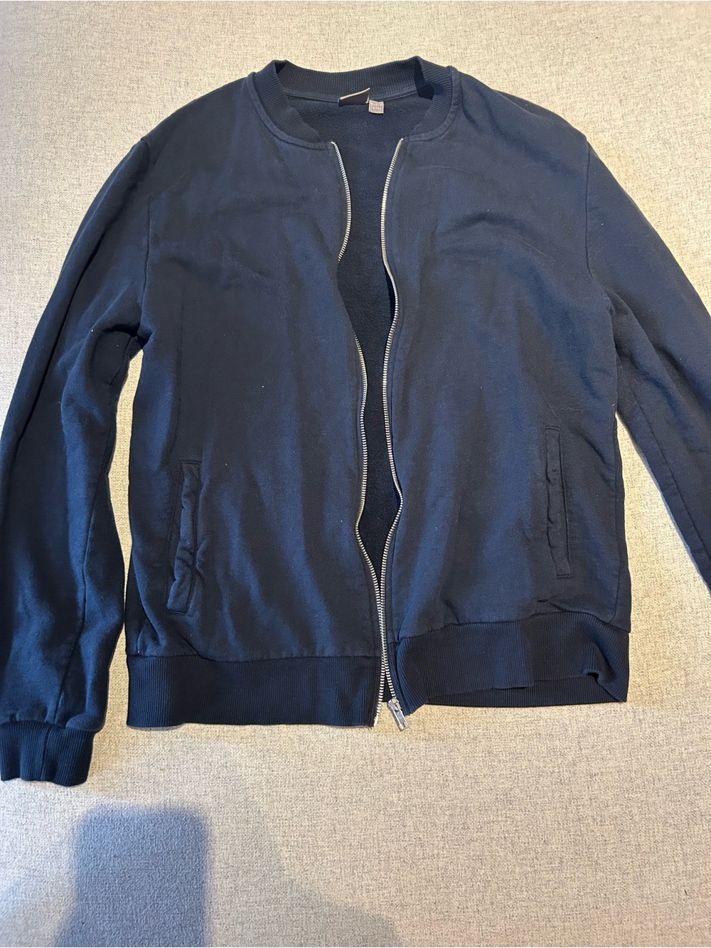 ASOS Navy Zip-Up Bomber Jacket